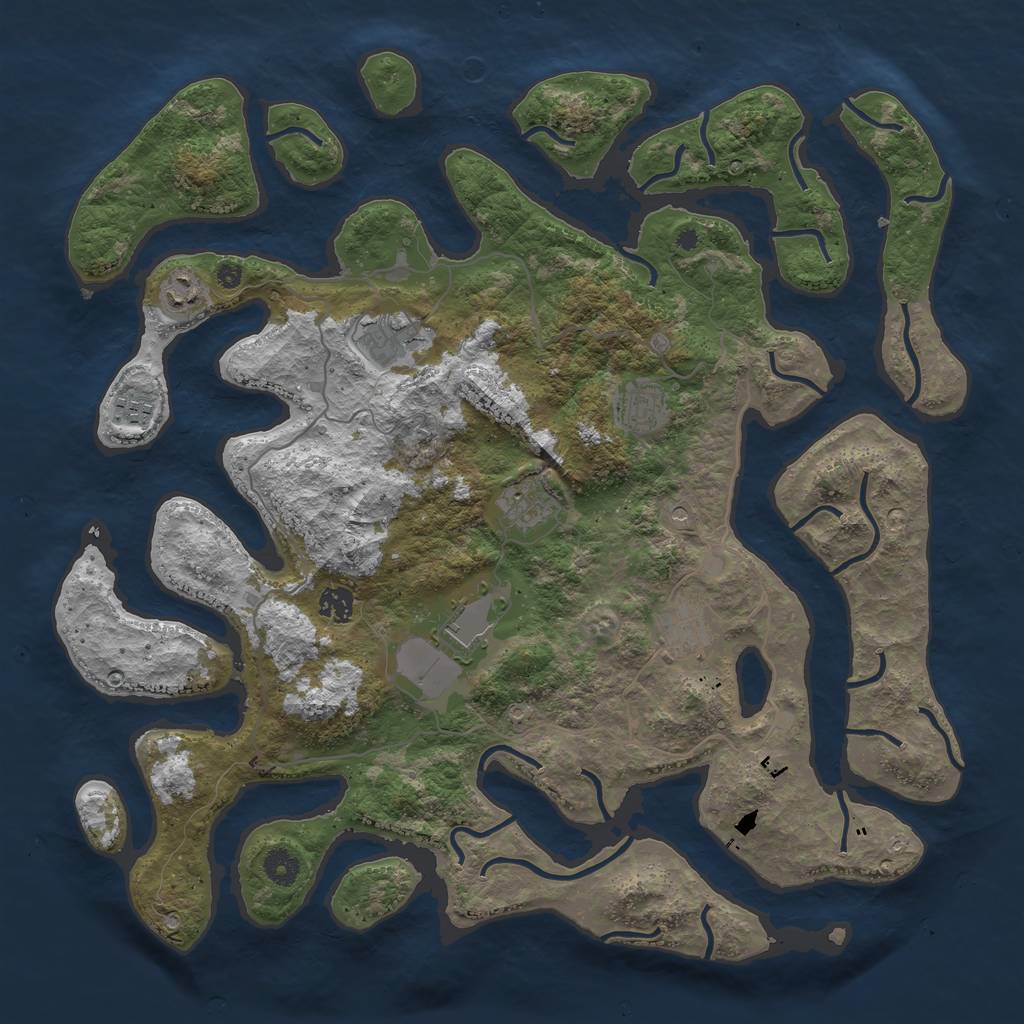 Rust Map: Procedural Map, Size: 4250, Seed: 130, 11 Monuments