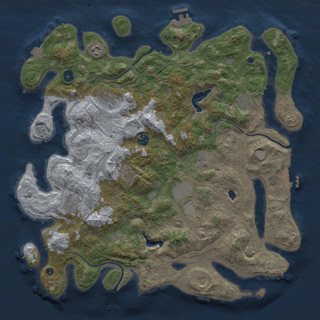 Rust Map: Procedural Map, Size: 4250, Seed: 130, 16 Monuments