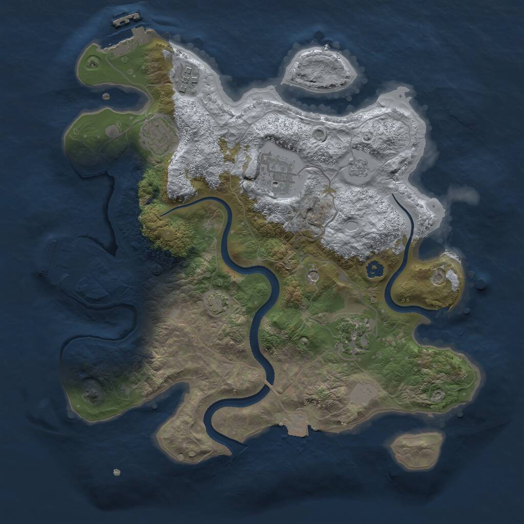 Rust Map: Procedural Map, Size: 3000, Seed: 1930005456, 10 Monuments
