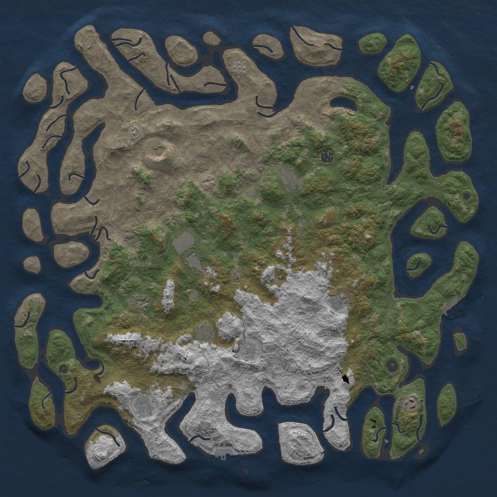 Rust Map: Procedural Map, Size: 6000, Seed: 98773228, 16 Monuments