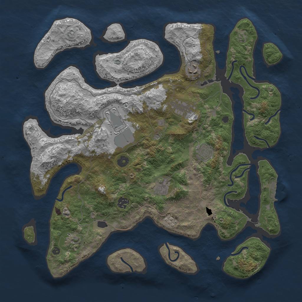 Rust Map: Procedural Map, Size: 4000, Seed: 881571539, 12 Monuments