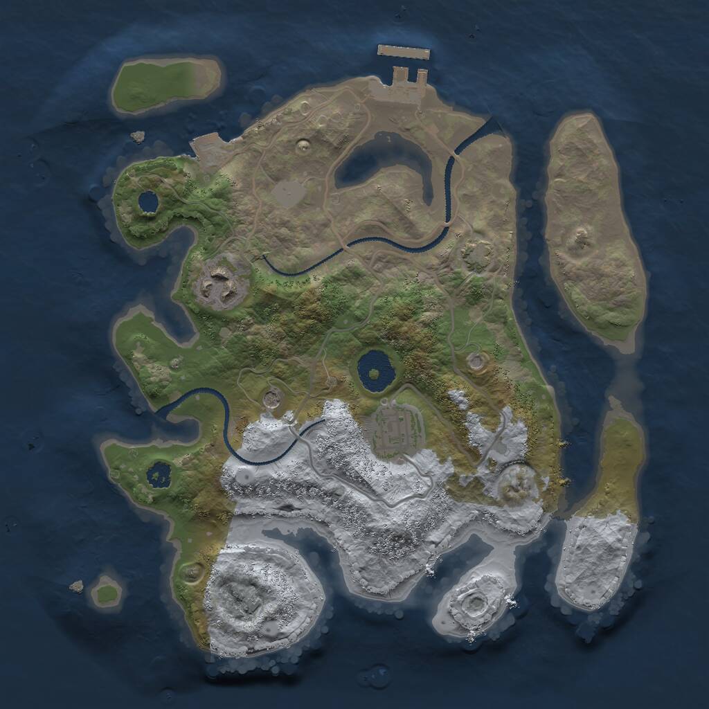 Rust Map: Procedural Map, Size: 2750, Seed: 963789875, 6 Monuments