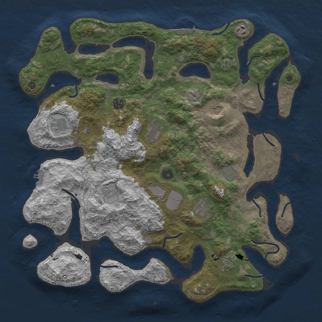 Rust Map: Procedural Map, Size: 4500, Seed: 2017550013, 16 Monuments