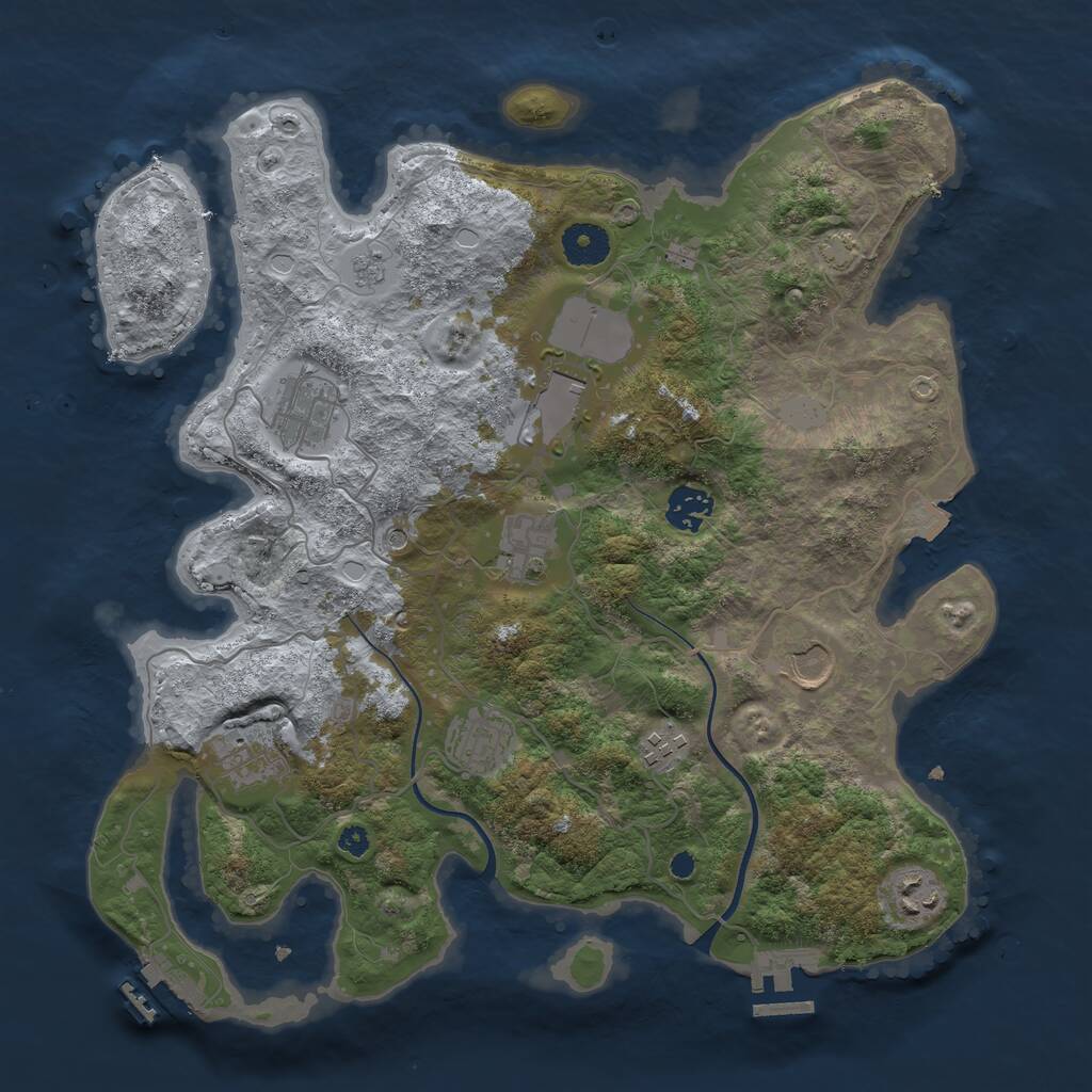 Rust Map: Procedural Map, Size: 3600, Seed: 190011055, 15 Monuments