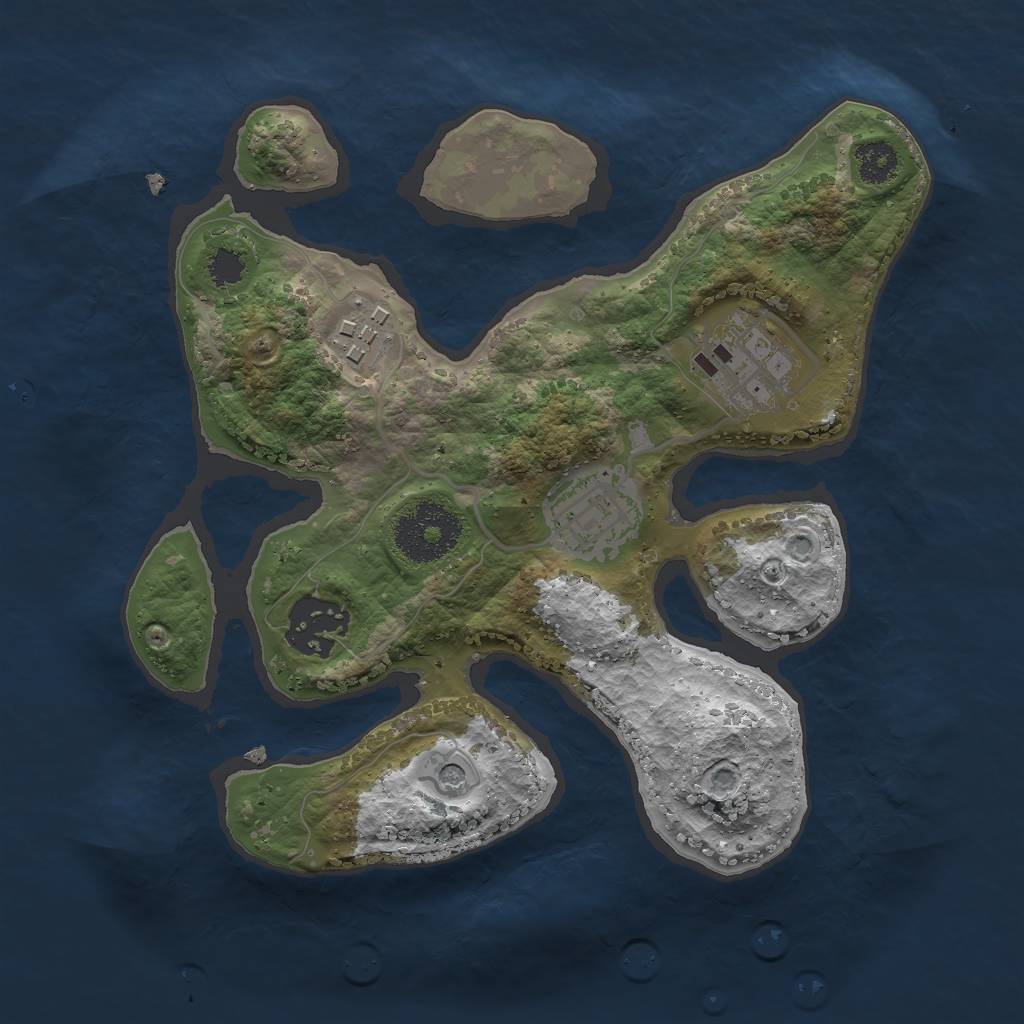 Rust Map: Procedural Map, Size: 2500, Seed: 78812, 7 Monuments