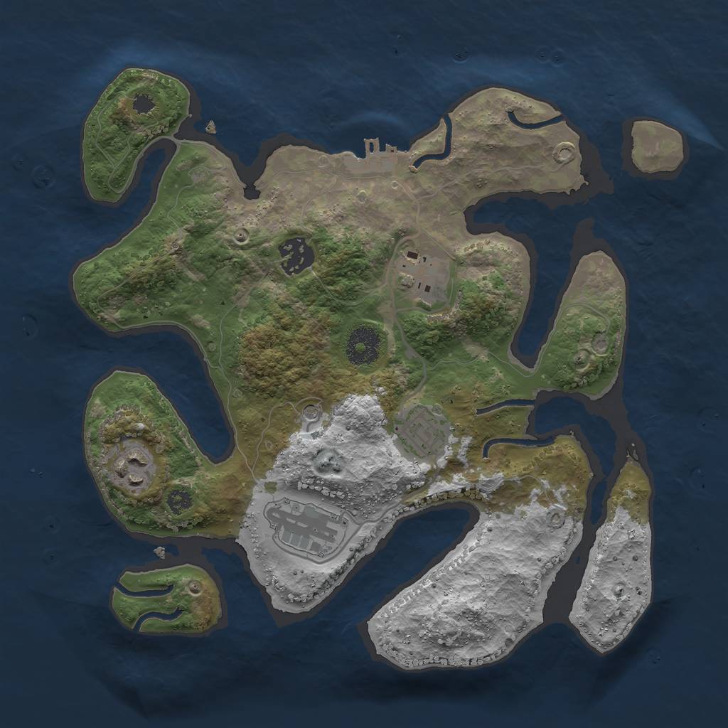 Rust Map: Procedural Map, Size: 3000, Seed: 106205285, 9 Monuments