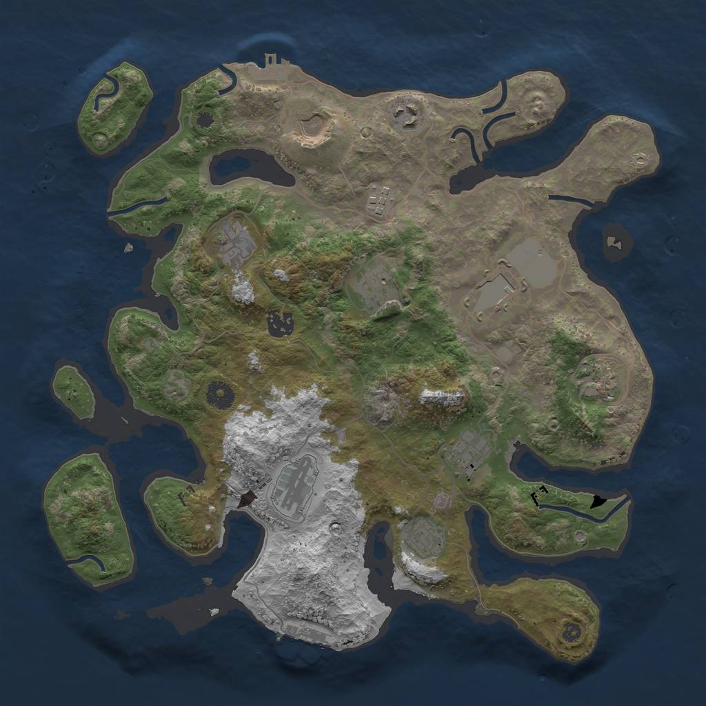 Rust Map: Procedural Map, Size: 3750, Seed: 1181487375, 15 Monuments