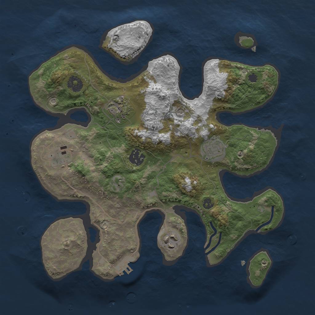 Rust Map: Procedural Map, Size: 3000, Seed: 959679, 9 Monuments