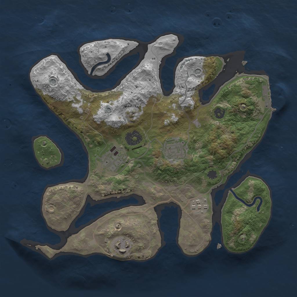 Rust Map: Procedural Map, Size: 2800, Seed: 2014, 8 Monuments