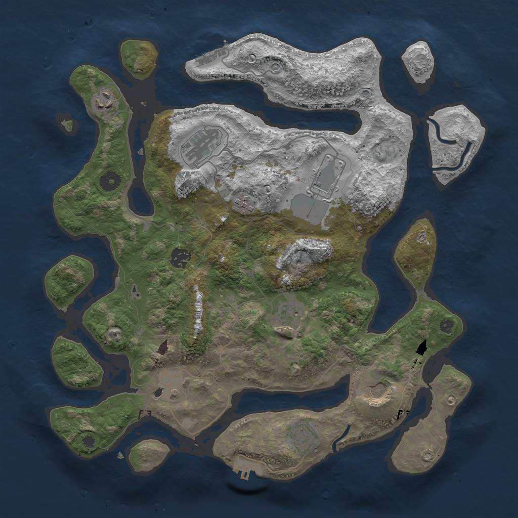 Rust Map: Procedural Map, Size: 3850, Seed: 13825, 14 Monuments