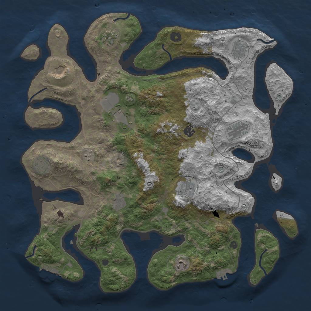 Rust Map: Procedural Map, Size: 4250, Seed: 230473, 16 Monuments