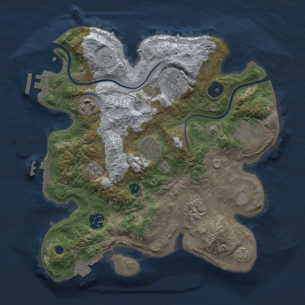 Rust Map: Procedural Map, Size: 3000, Seed: 217445628, 13 Monuments