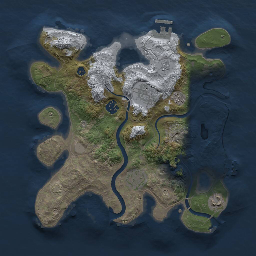 Rust Map: Procedural Map, Size: 3000, Seed: 138336, 11 Monuments