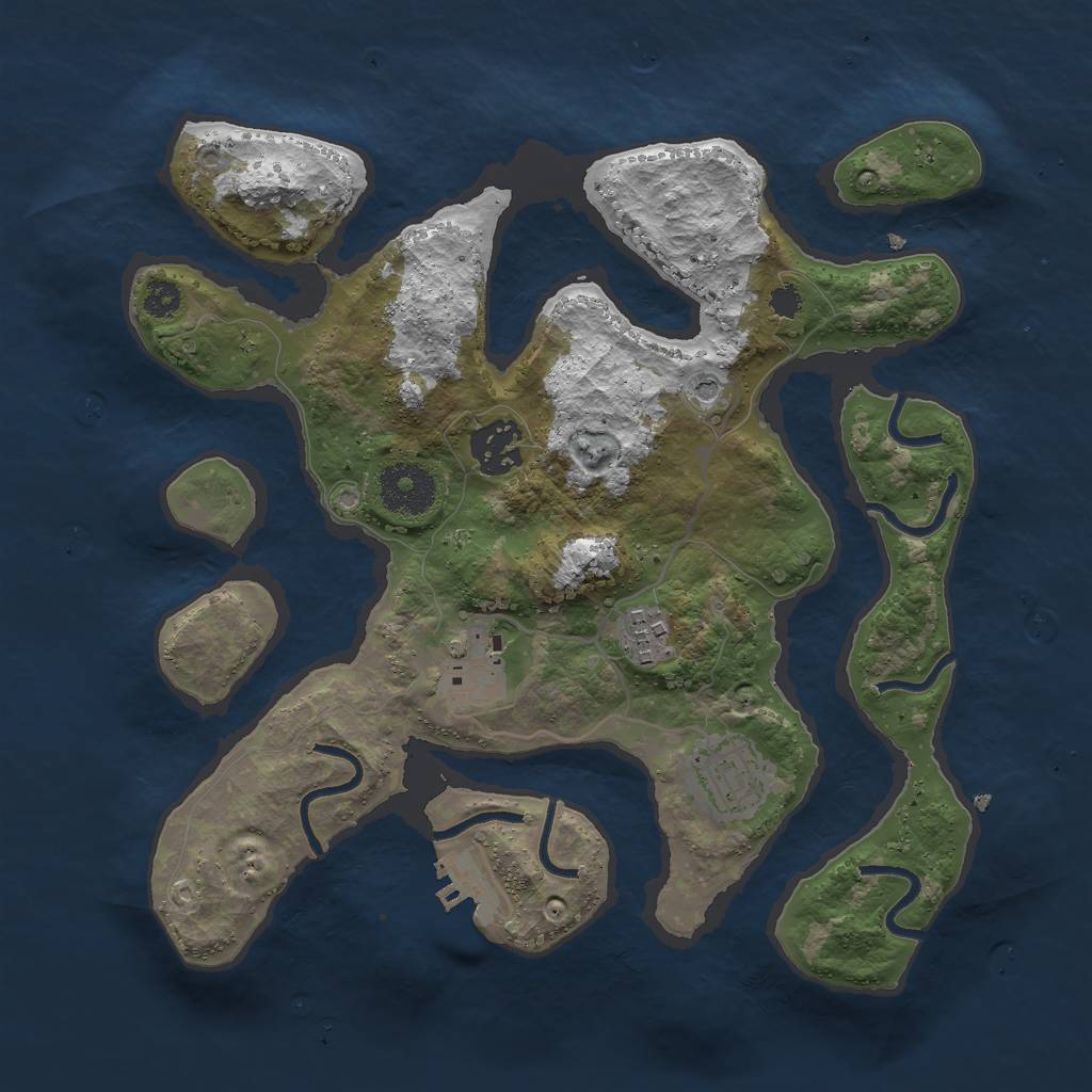 Rust Map: Procedural Map, Size: 3000, Seed: 138336, 8 Monuments