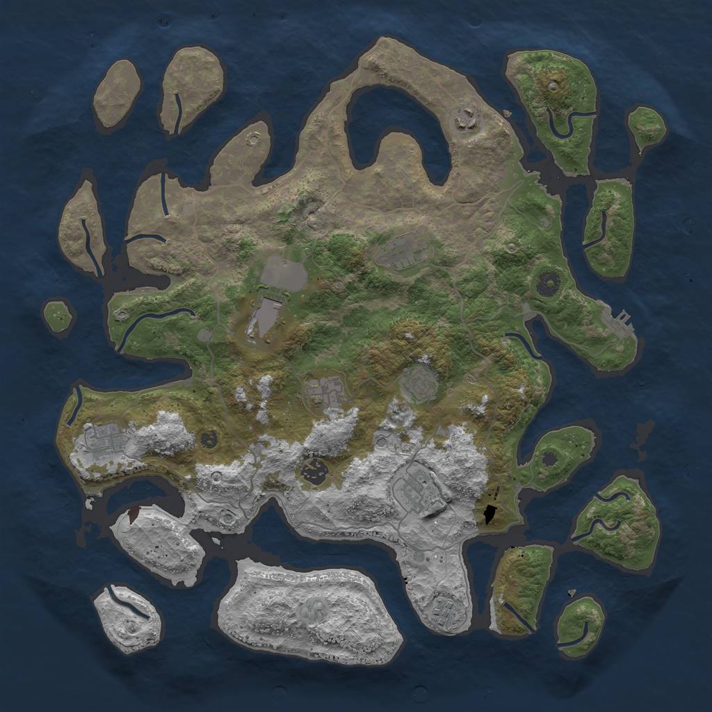 Rust Map: Procedural Map, Size: 4250, Seed: 125936, 13 Monuments