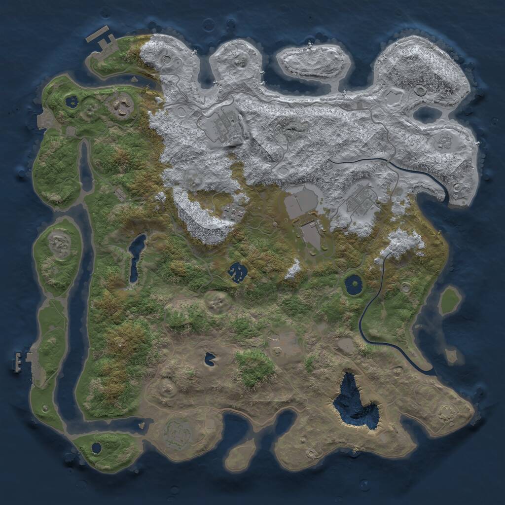 Rust Map: Procedural Map, Size: 4000, Seed: 604, 14 Monuments