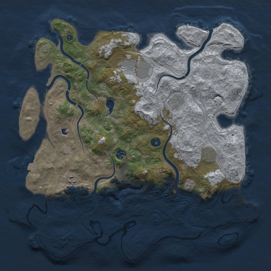 Rust Map: Procedural Map, Size: 4250, Seed: 848565, 12 Monuments