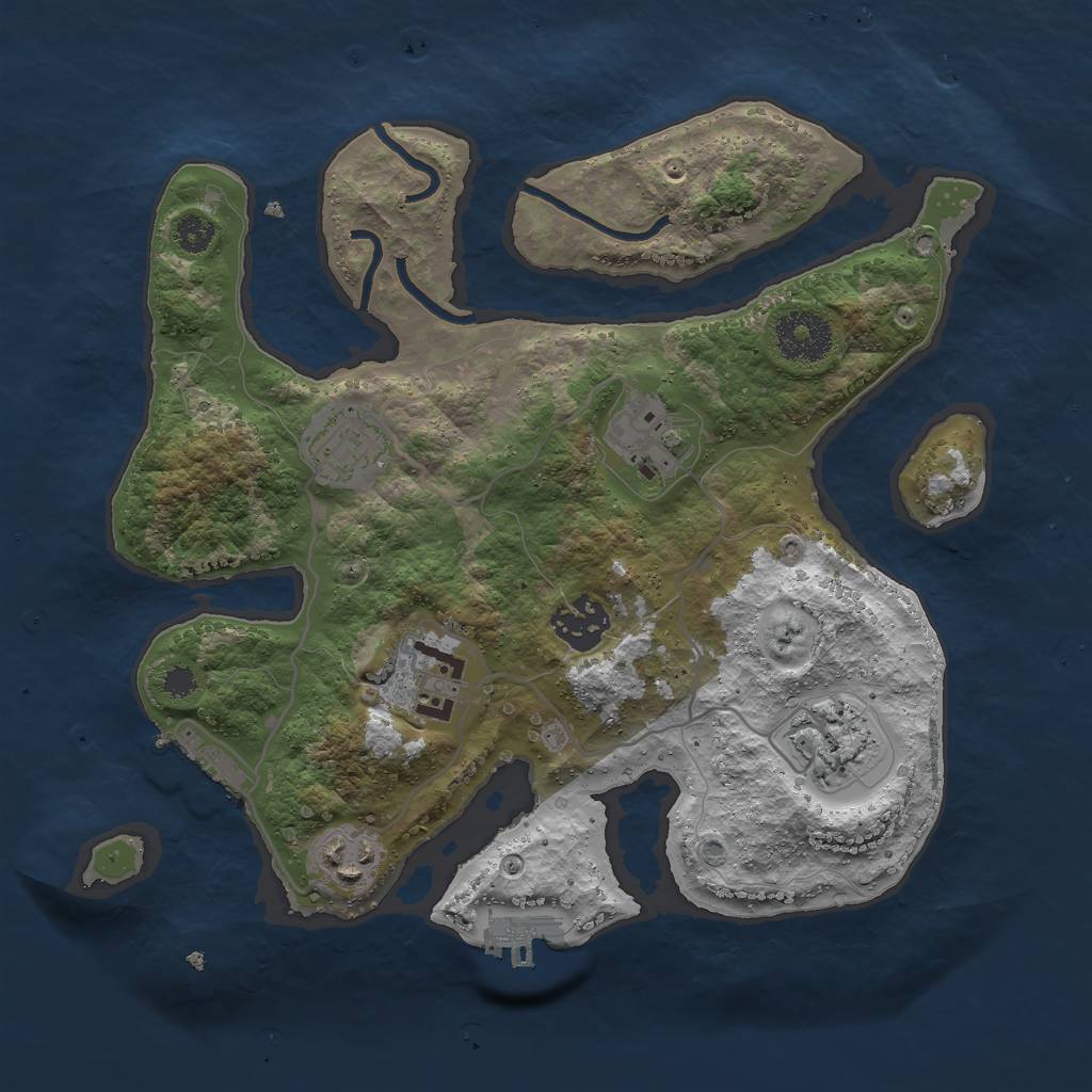 Rust Map: Procedural Map, Size: 3000, Seed: 932328, 10 Monuments