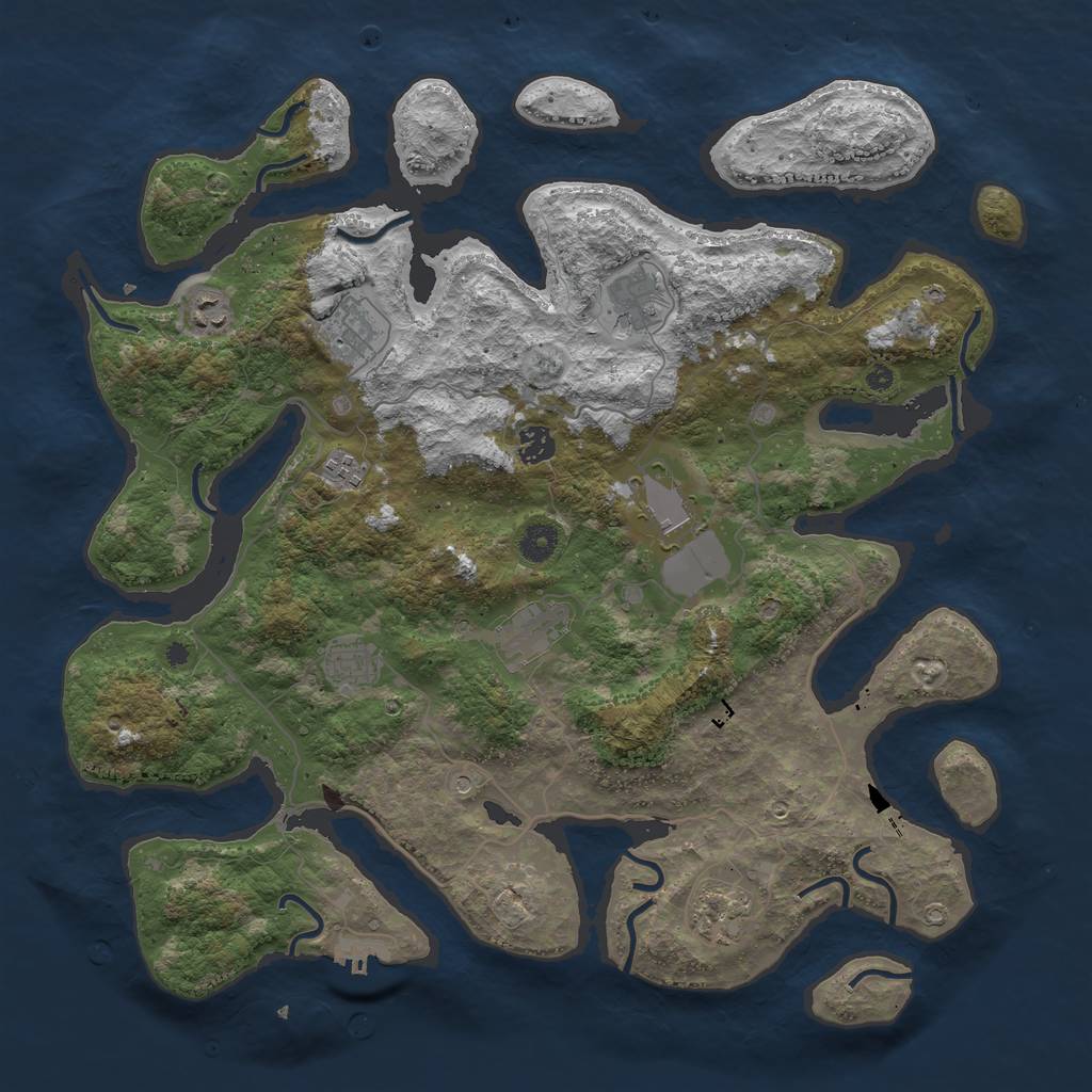 Rust Map: Procedural Map, Size: 4250, Seed: 584920, 13 Monuments