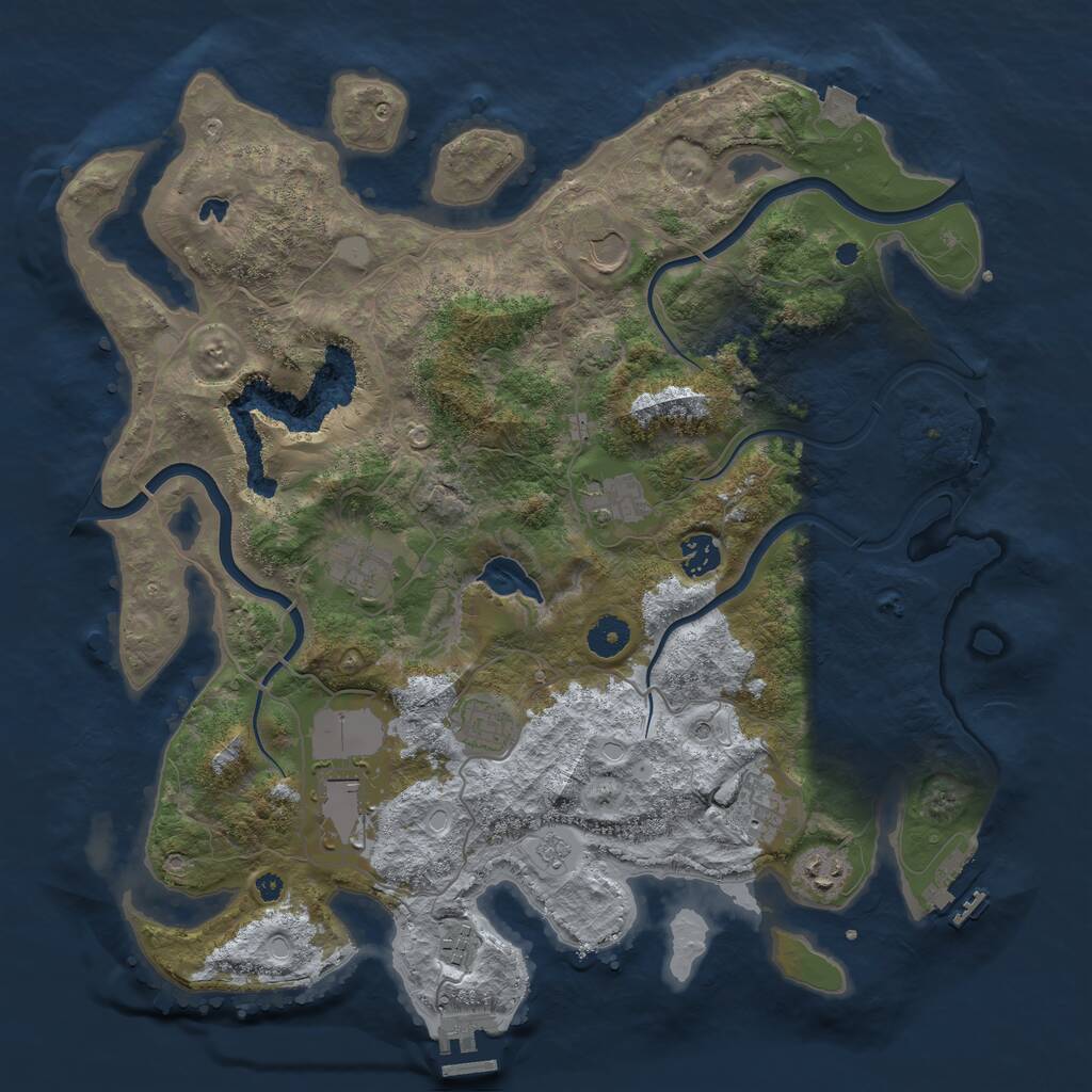 Rust Map: Procedural Map, Size: 4000, Seed: 764, 15 Monuments