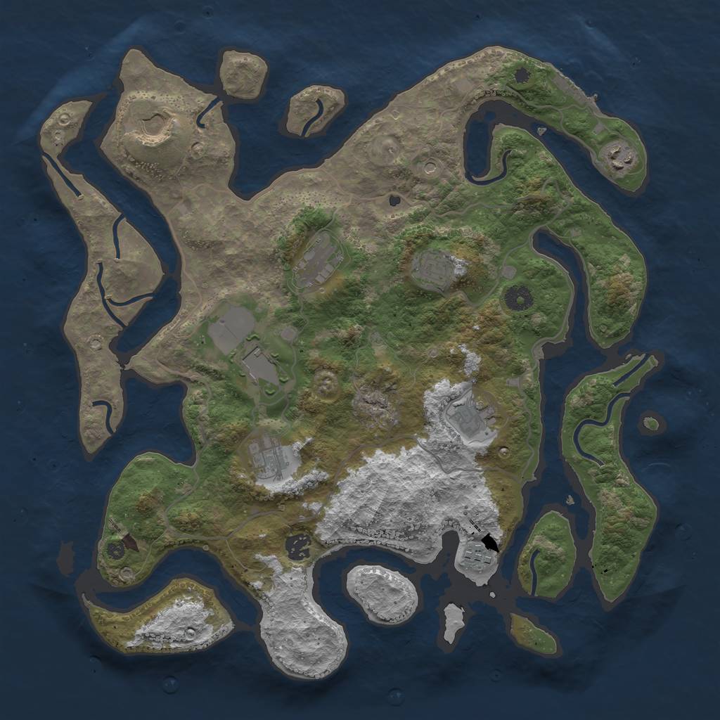 Rust Map: Procedural Map, Size: 4000, Seed: 764, 13 Monuments