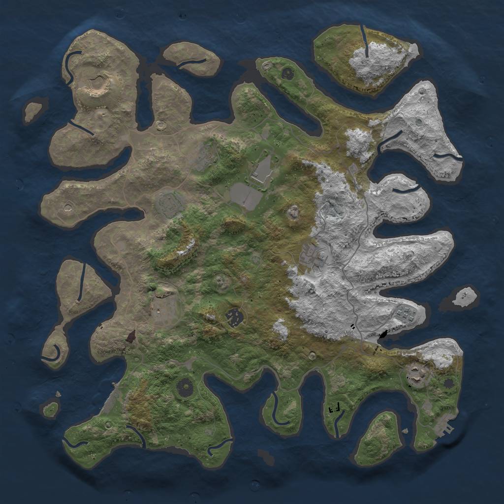 Rust Map: Procedural Map, Size: 4250, Seed: 104814, 14 Monuments