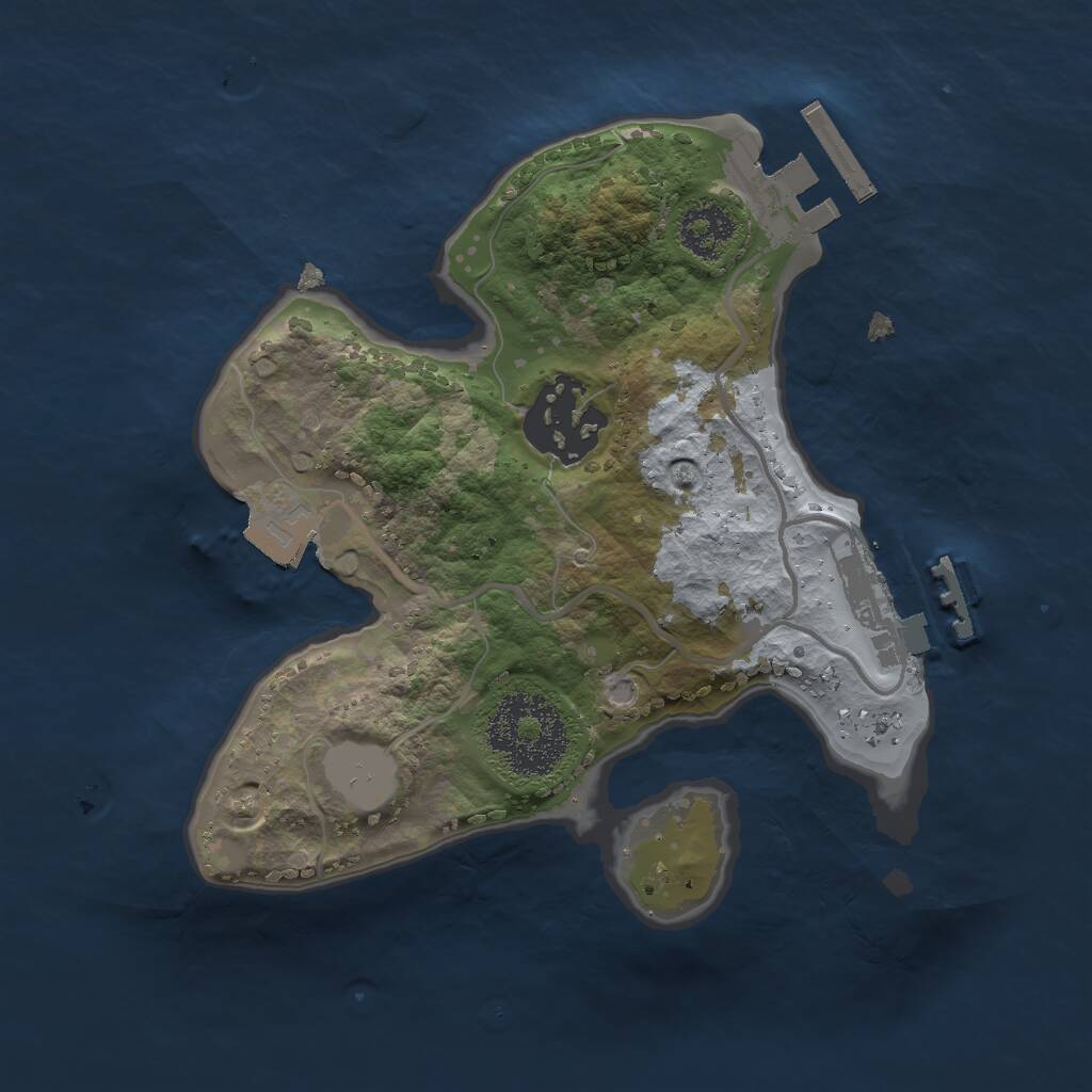 Rust Map: Procedural Map, Size: 2000, Seed: 9235, 4 Monuments