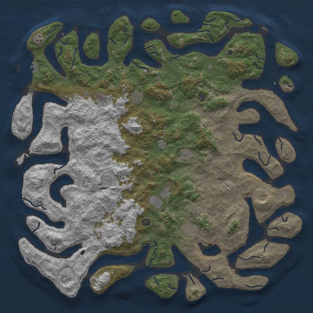 Rust Map: Procedural Map, Size: 6000, Seed: 24786537, 15 Monuments