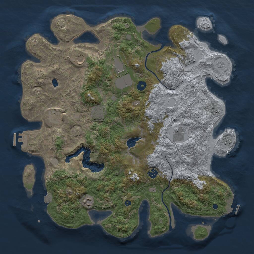 Rust Map: Procedural Map, Size: 4000, Seed: 14012017, 15 Monuments