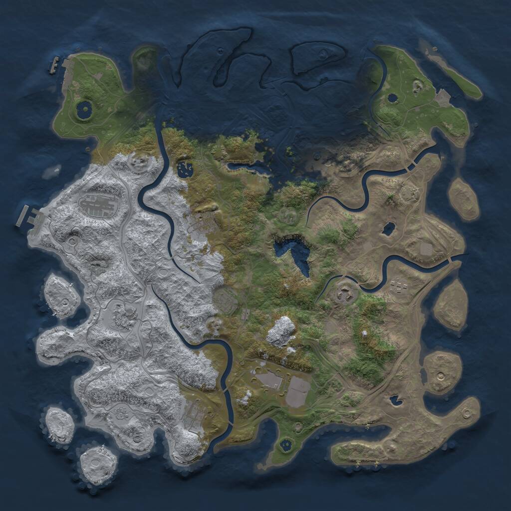 Rust Map: Procedural Map, Size: 4500, Seed: 1913326881, 16 Monuments