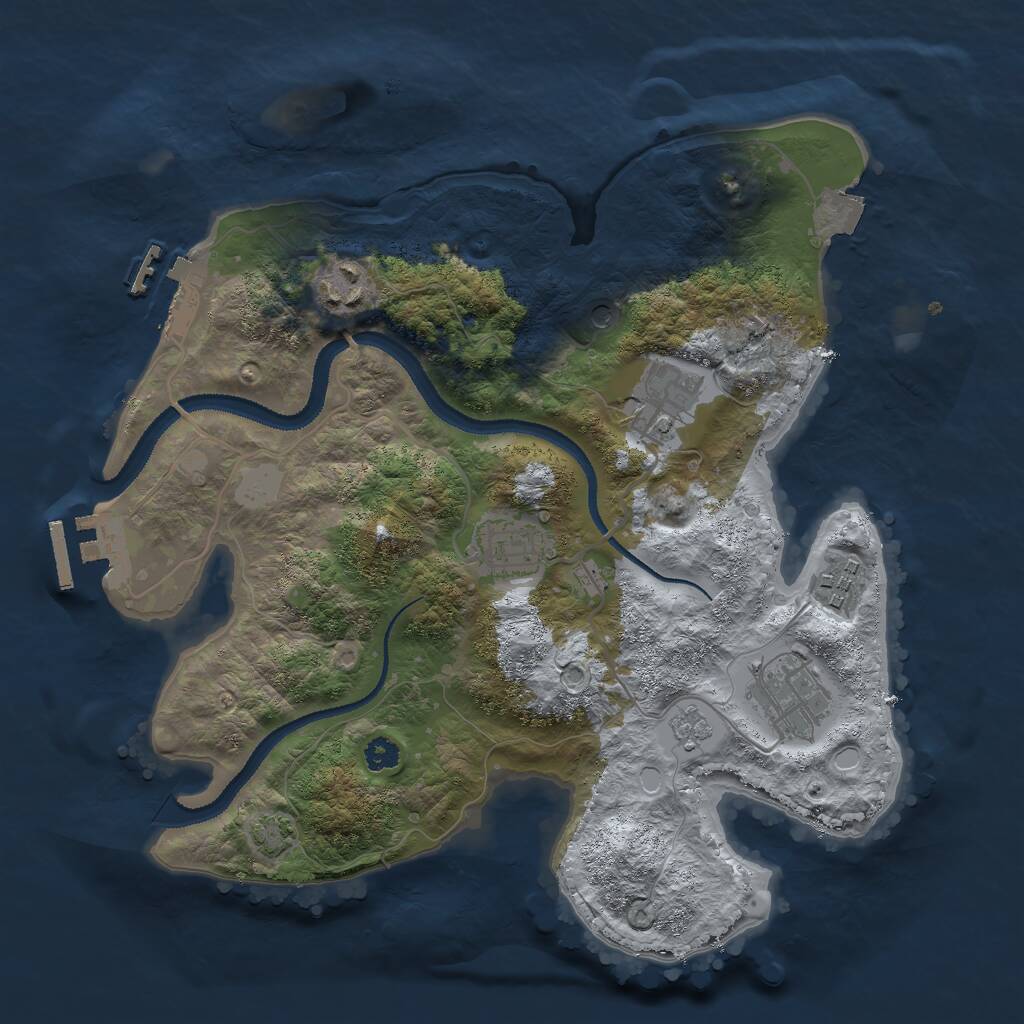 Rust Map: Procedural Map, Size: 3000, Seed: 21681, 11 Monuments