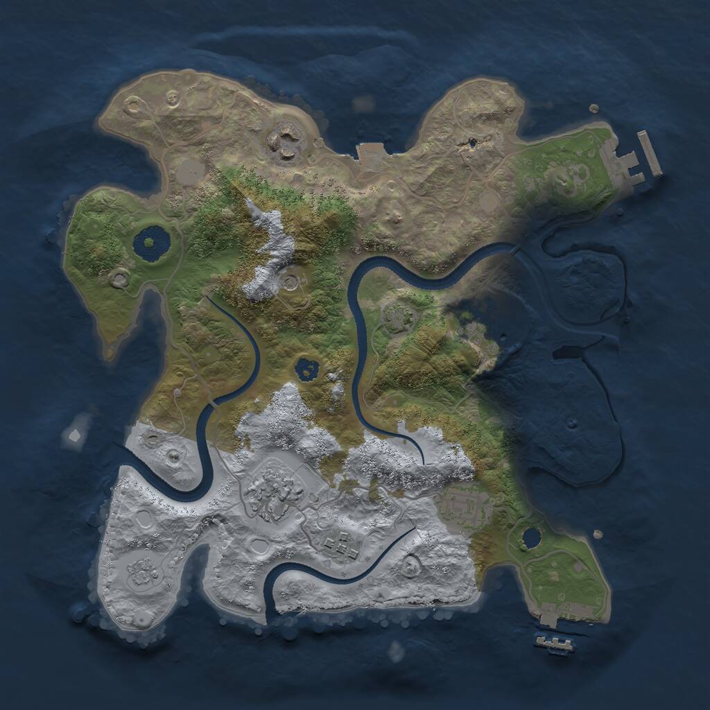 Rust Map: Procedural Map, Size: 3000, Seed: 1791173774, 11 Monuments