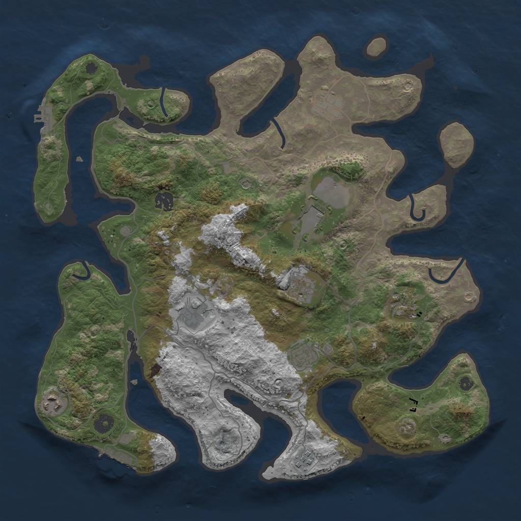 Rust Map: Procedural Map, Size: 4000, Seed: 629610225, 14 Monuments