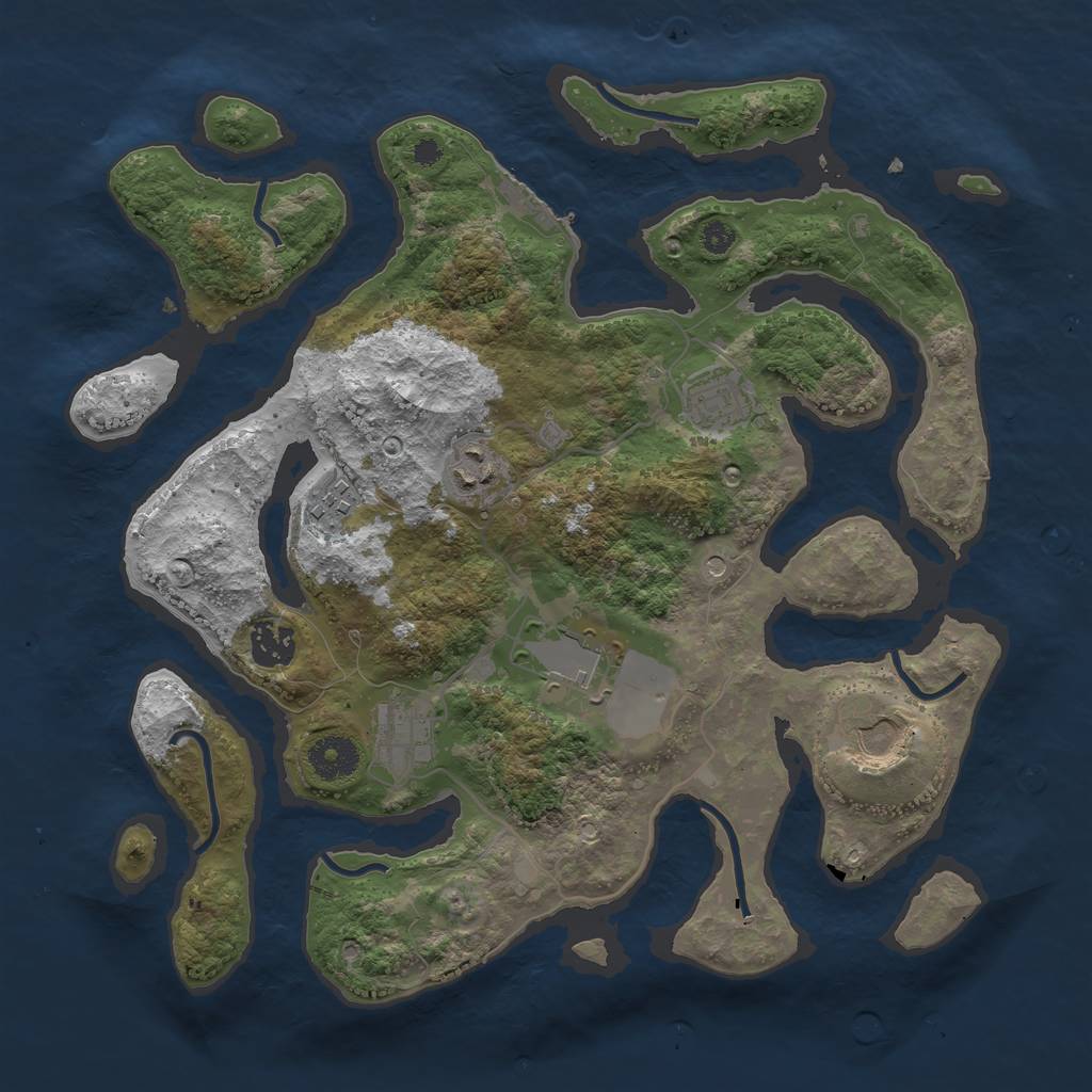 Rust Map: Procedural Map, Size: 3500, Seed: 42292603, 11 Monuments