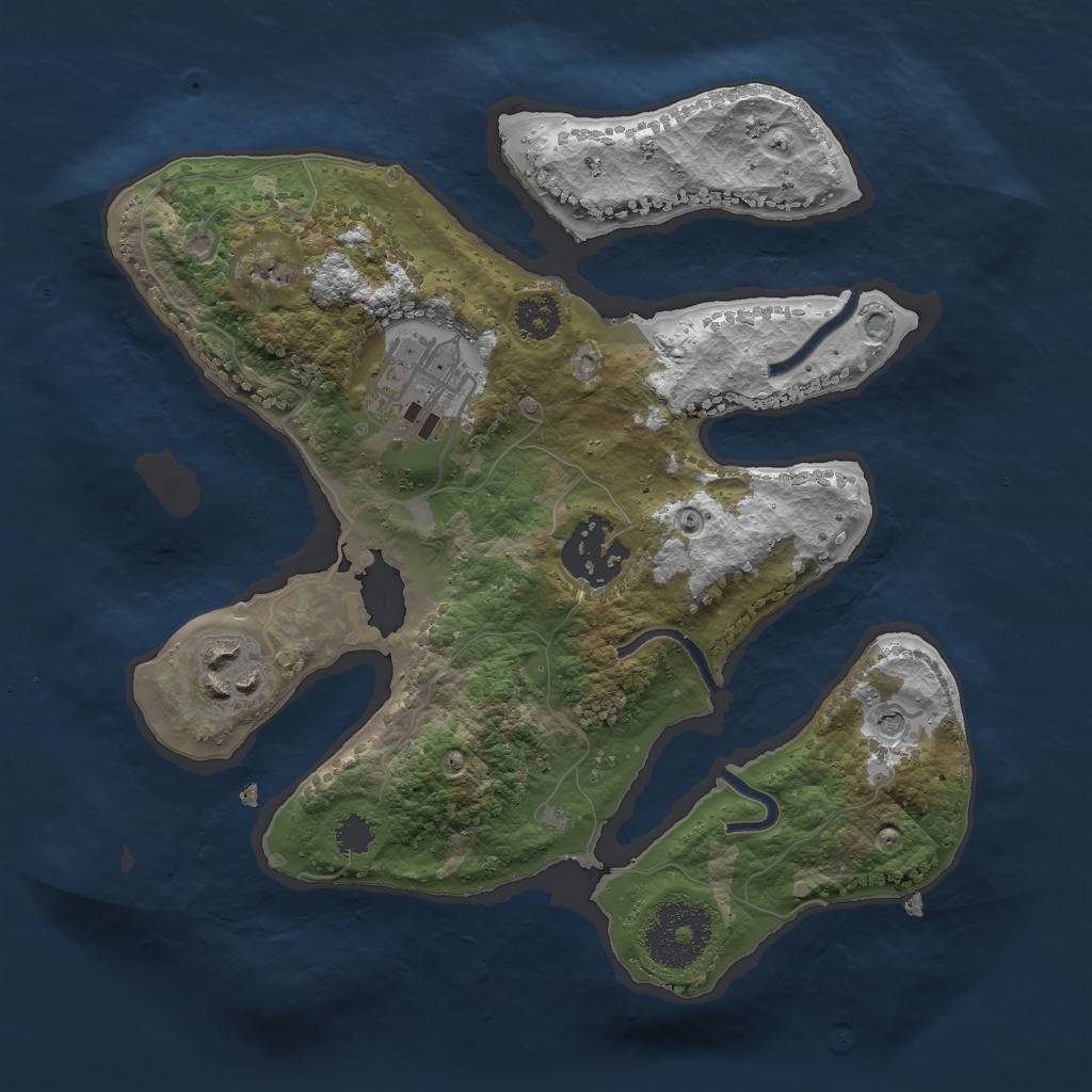 Rust Map: Procedural Map, Size: 2500, Seed: 399676274, 6 Monuments