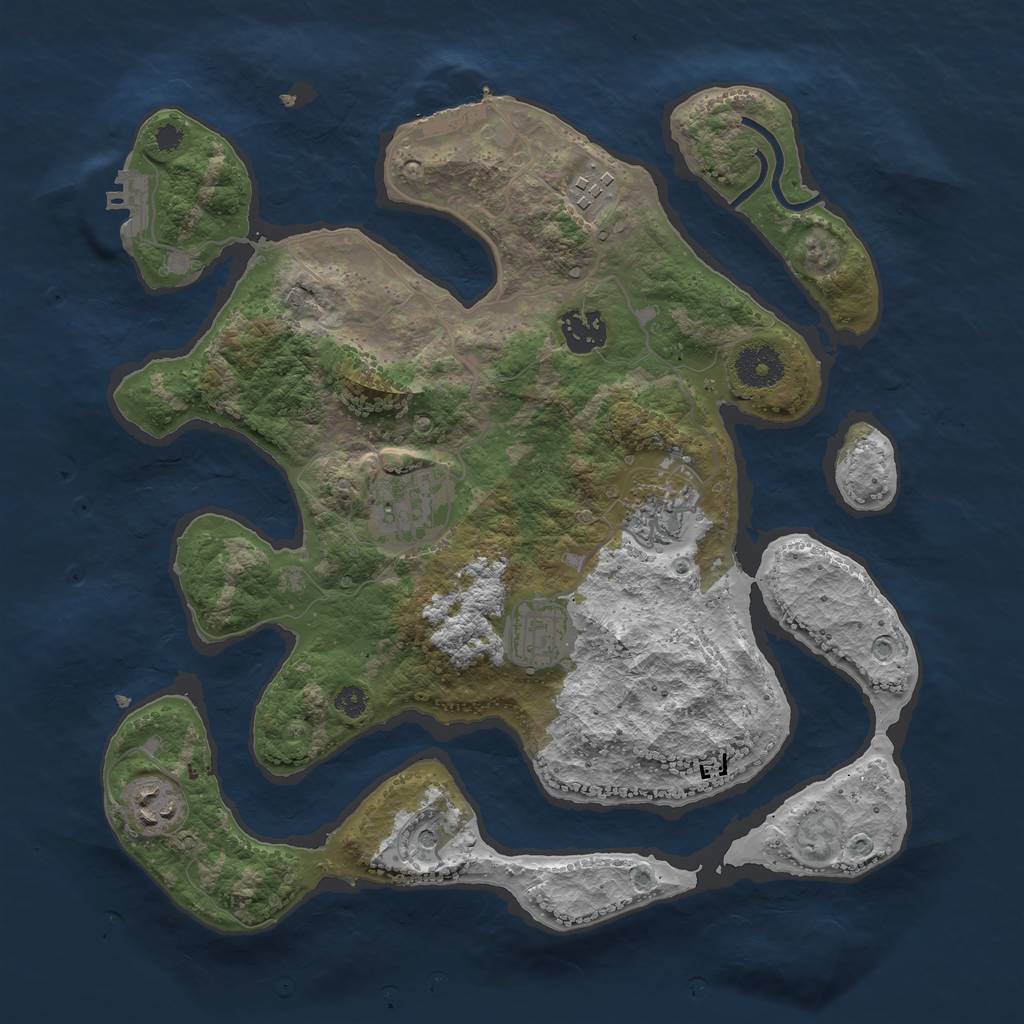 Rust Map: Procedural Map, Size: 3400, Seed: 419944198, 11 Monuments