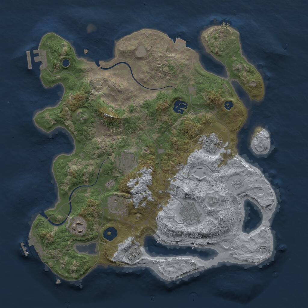 Rust Map: Procedural Map, Size: 3400, Seed: 419944198, 13 Monuments