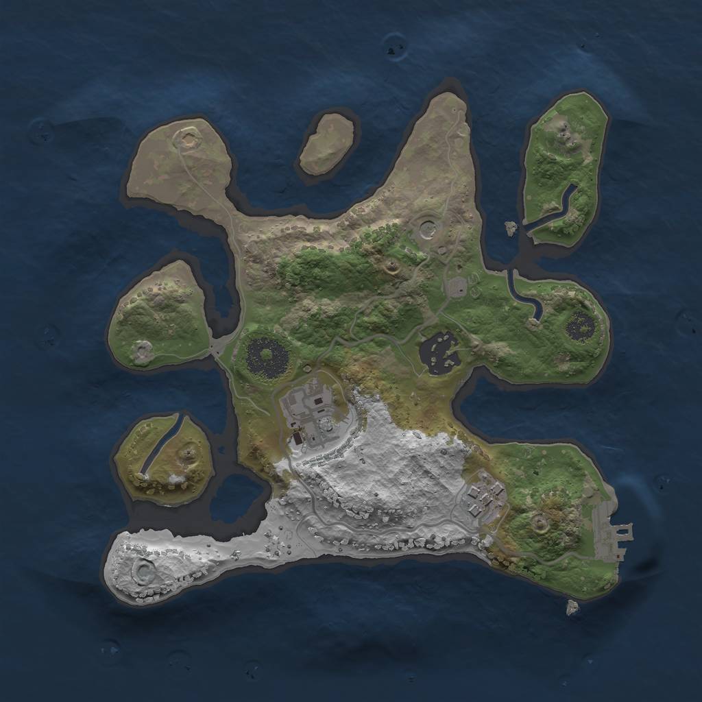 Rust Map: Procedural Map, Size: 2500, Seed: 52348, 7 Monuments