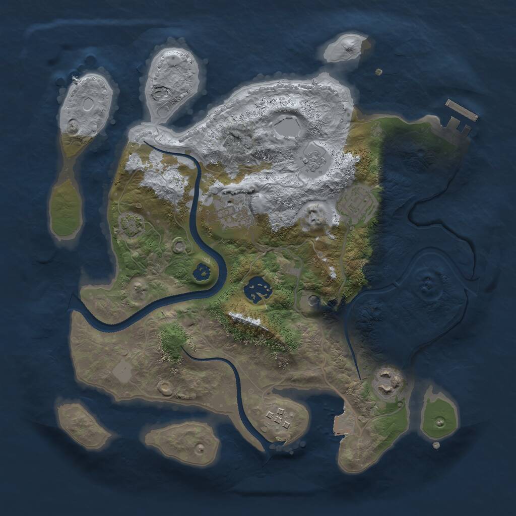 Rust Map: Procedural Map, Size: 3000, Seed: 1549469117, 10 Monuments