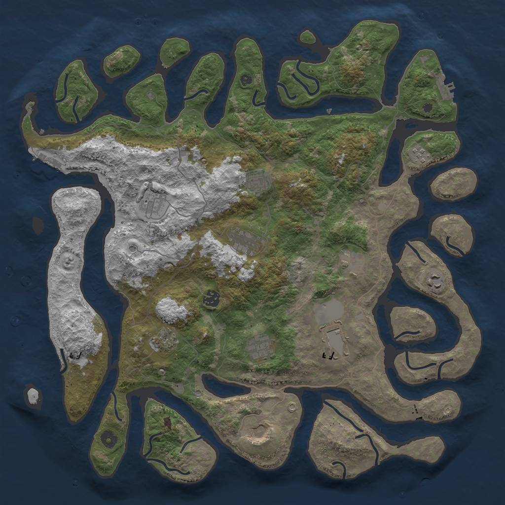 Rust Map: Procedural Map, Size: 4500, Seed: 534517299, 16 Monuments