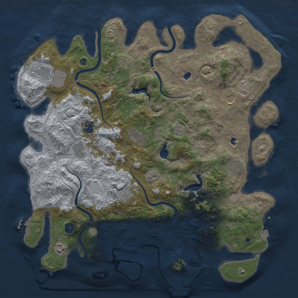 Rust Map: Procedural Map, Size: 4500, Seed: 83253296, 16 Monuments