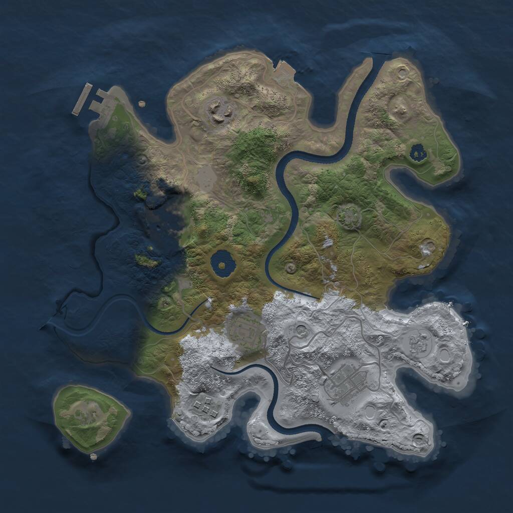 Rust Map: Procedural Map, Size: 3000, Seed: 4426449, 10 Monuments