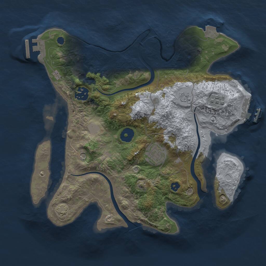 Rust Map: Procedural Map, Size: 2900, Seed: 886216, 9 Monuments