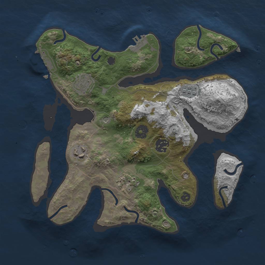 Rust Map: Procedural Map, Size: 2900, Seed: 886216, 10 Monuments