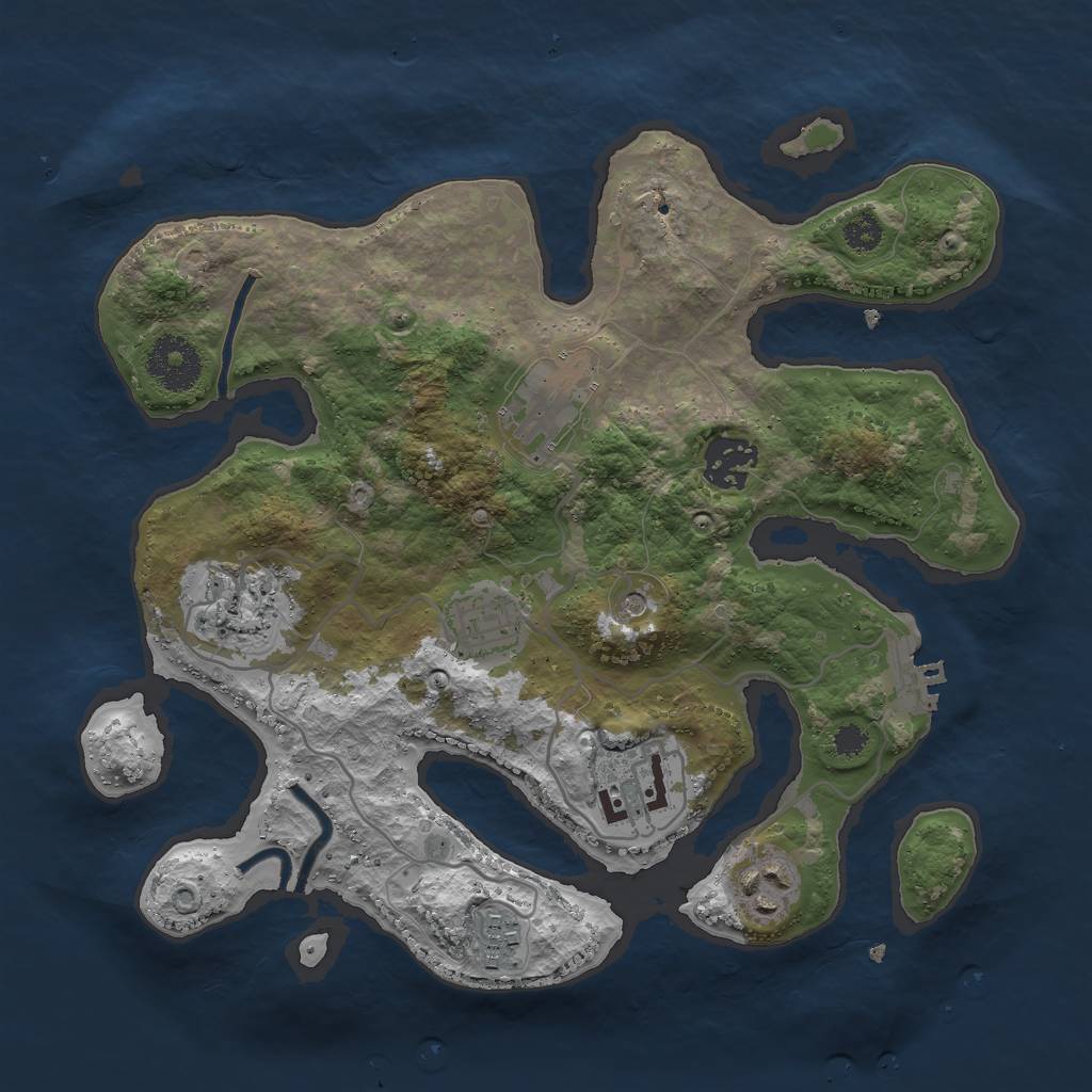 Rust Map: Procedural Map, Size: 3000, Seed: 1022930138, 11 Monuments