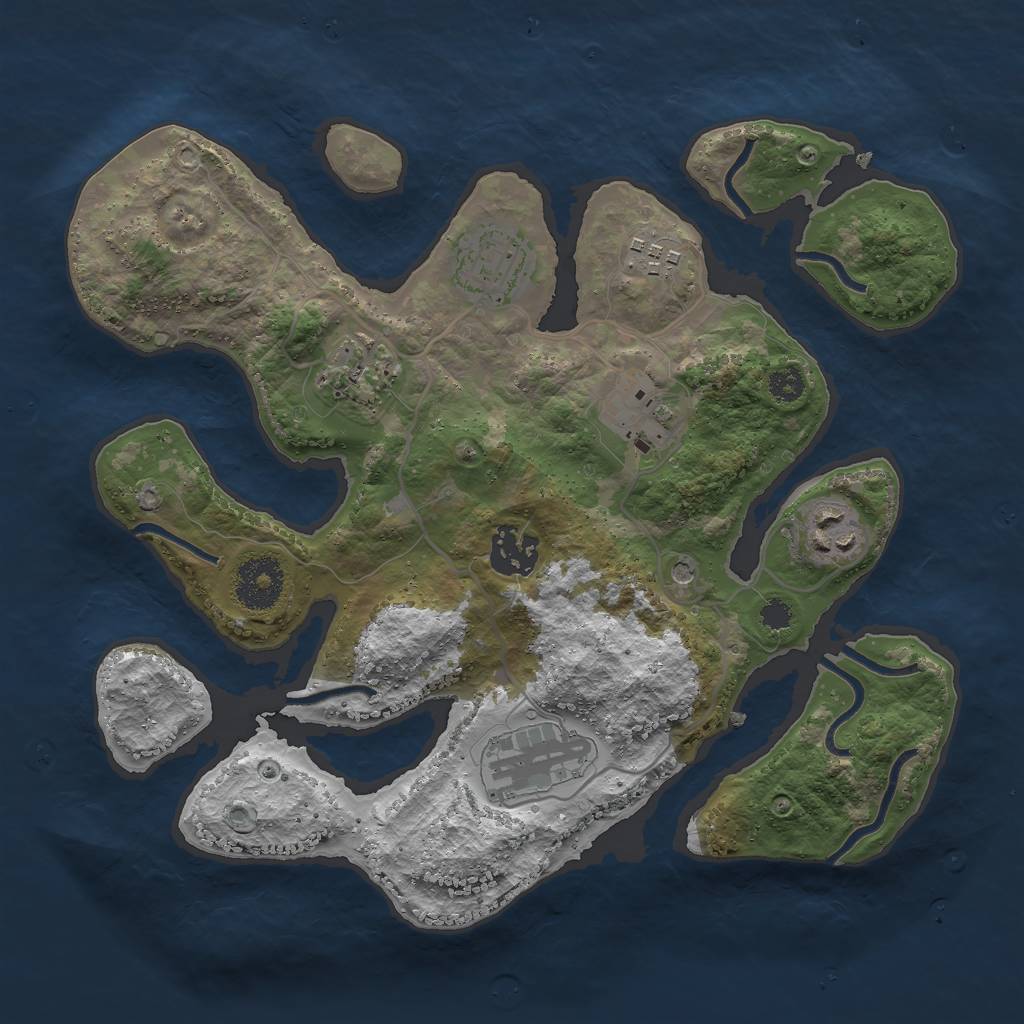 Rust Map: Procedural Map, Size: 3000, Seed: 304556270, 10 Monuments