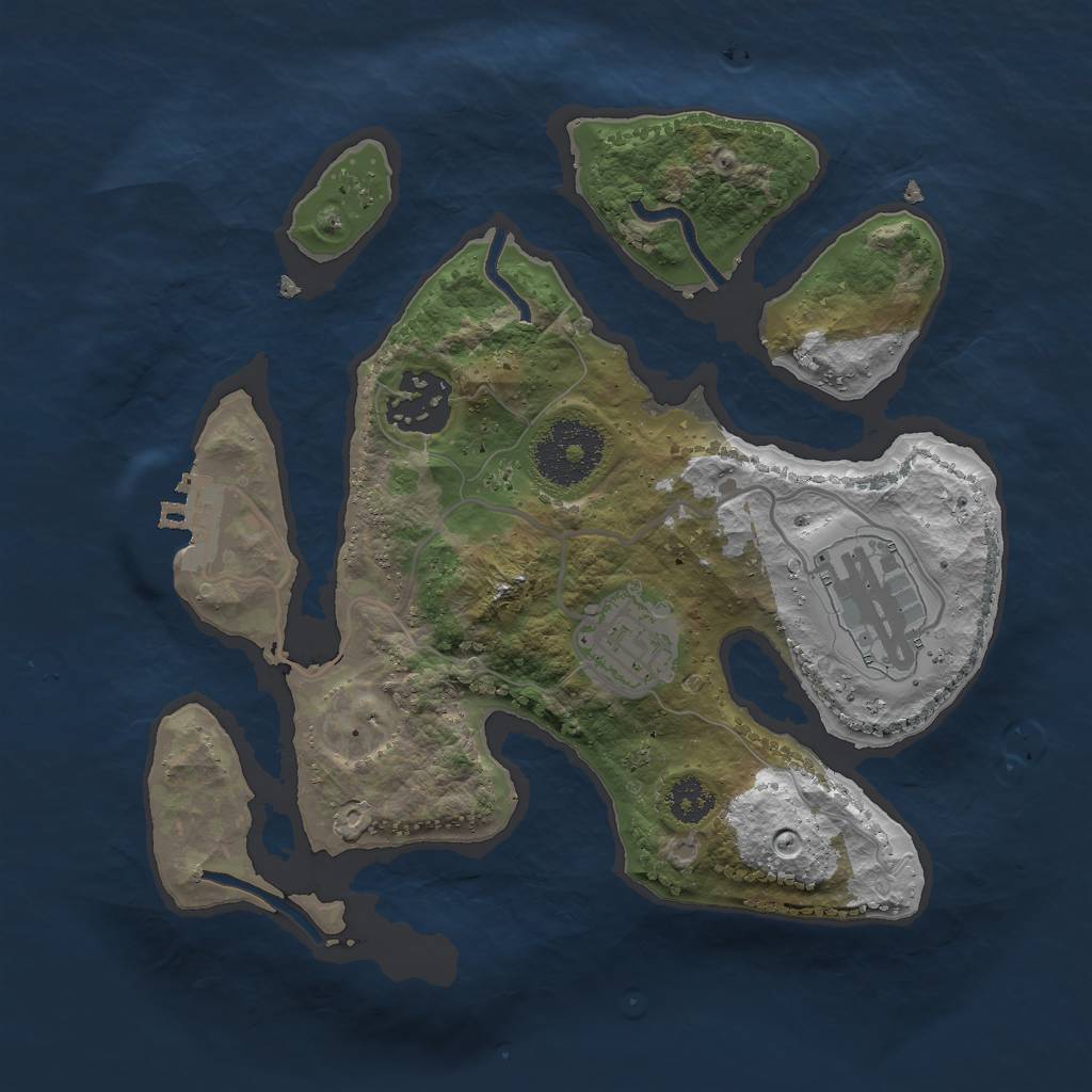 Rust Map: Procedural Map, Size: 2500, Seed: 844267568, 6 Monuments