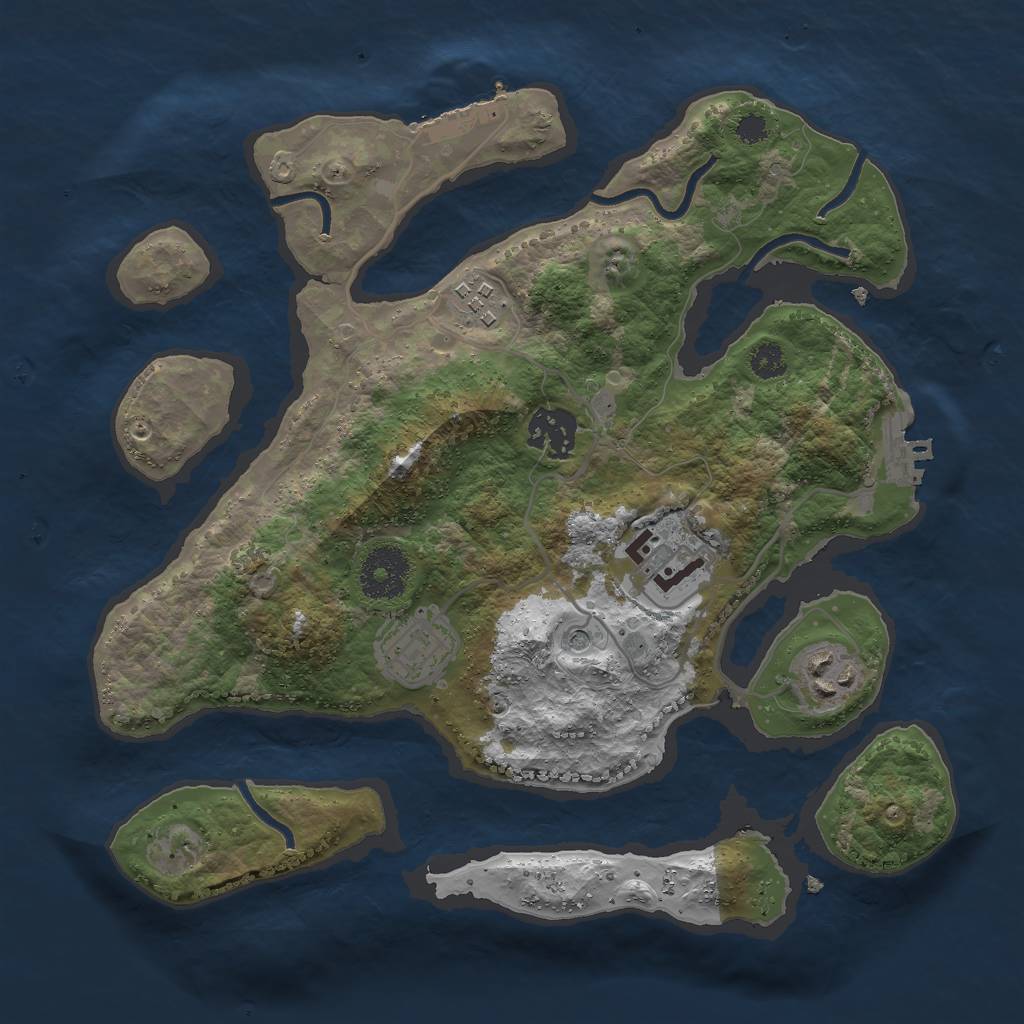 Rust Map: Procedural Map, Size: 3000, Seed: 694206942, 10 Monuments