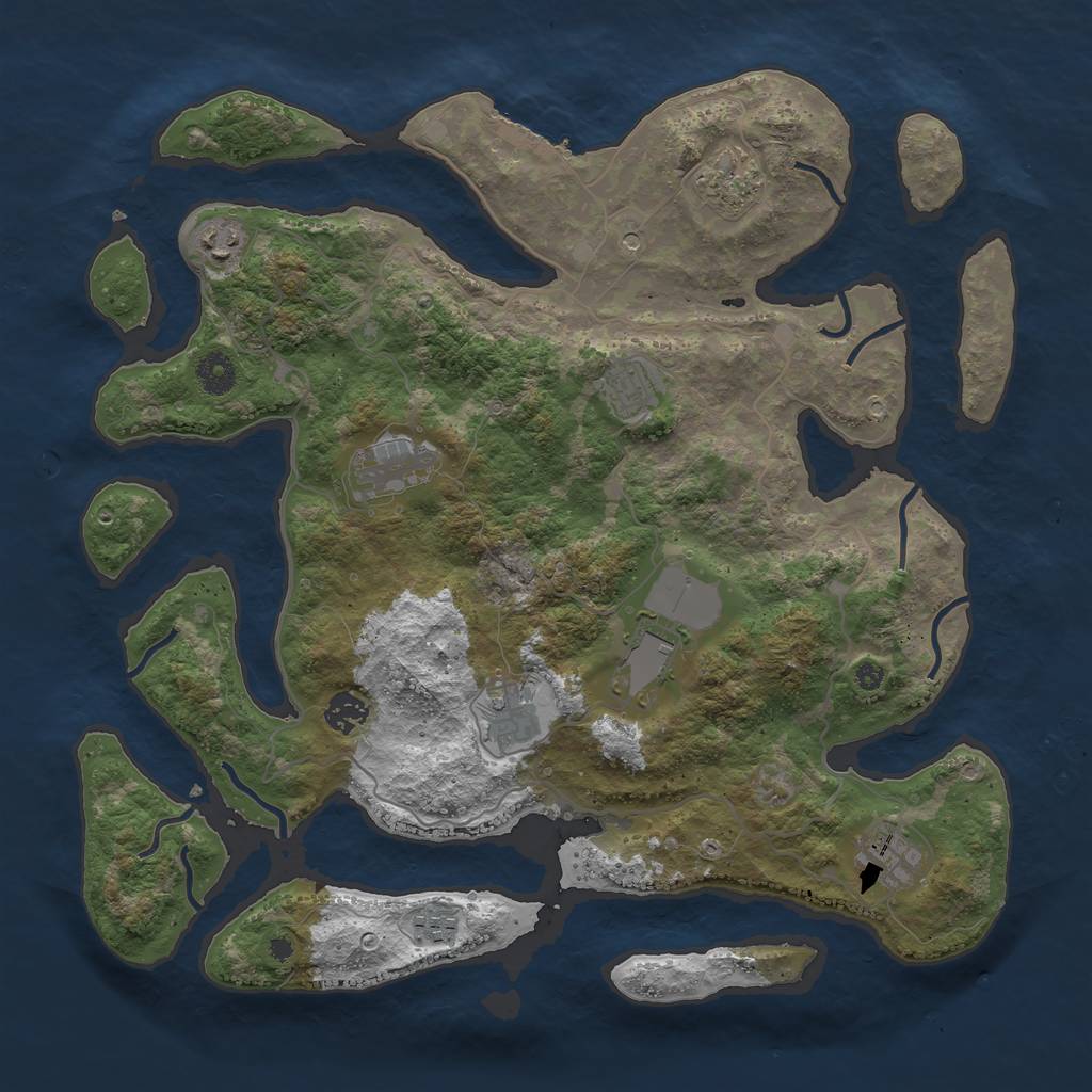 Rust Map: Procedural Map, Size: 4000, Seed: 301185510, 13 Monuments