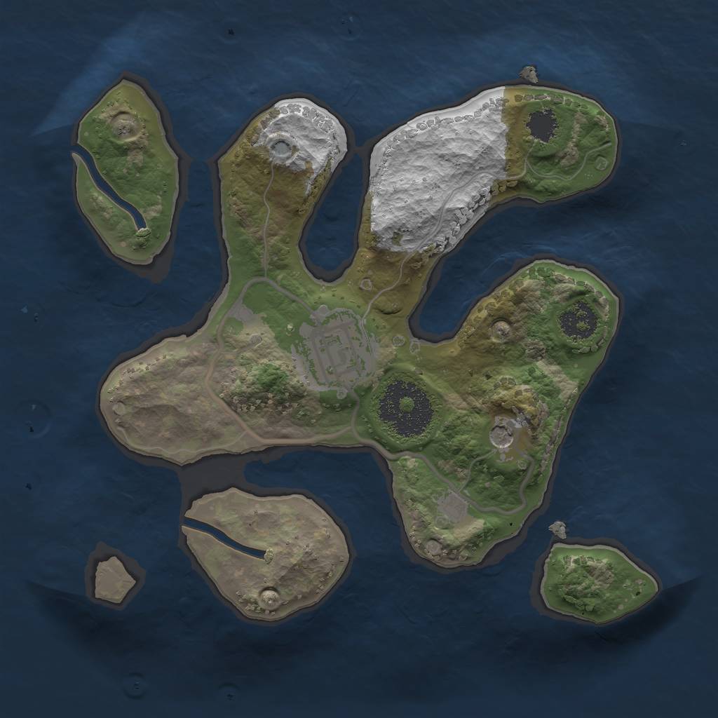 Rust Map: Procedural Map, Size: 2000, Seed: 109733058, 4 Monuments